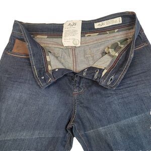 575 Relaxed Bootcut Denim California Mens 35x35 Cotton Jeans Leather Accents